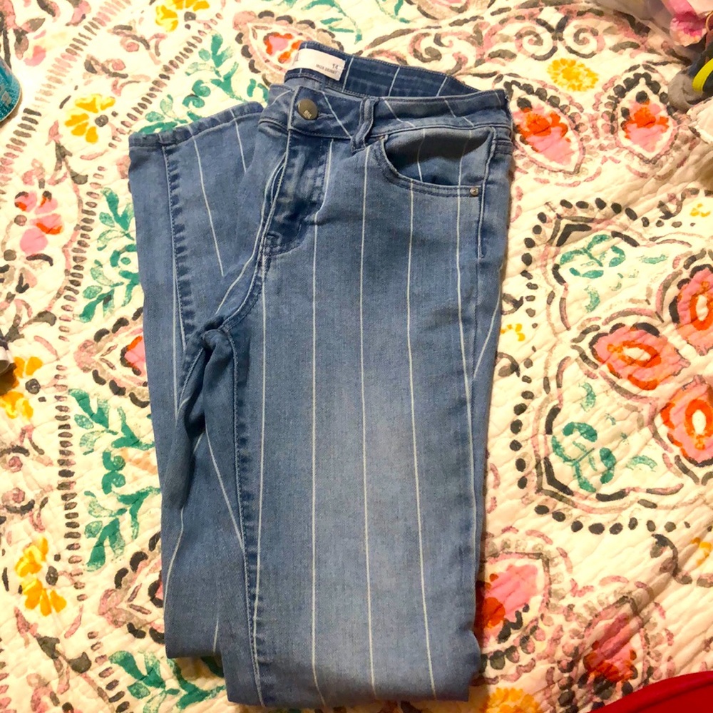 RSQ Petite XXS or Junior Large stripe jeans Tillys